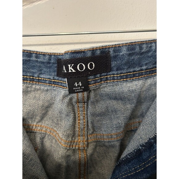 Akoo Denim Splatter Distressed Shorts With Patches Mens 44 - Picture 8 of 11